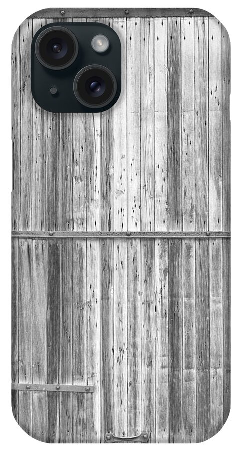 Train Door iPhone Case featuring the photograph Old Classic Colorado Railroad Car Door BW by James BO Insogna