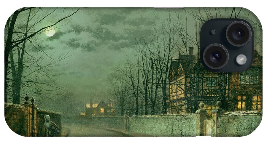 Grimshaw iPhone Case featuring the painting Old English House, Moonlight by John Atkinson Grimshaw