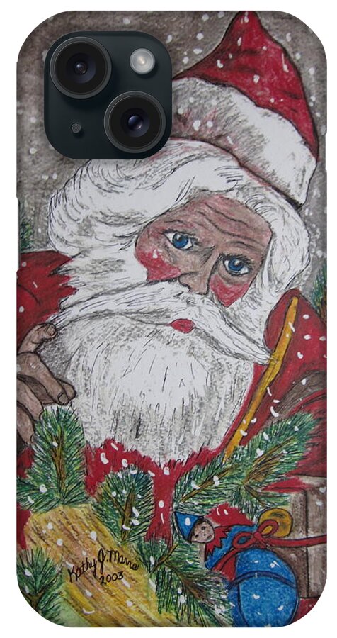 Santa iPhone Case featuring the painting Old Fashioned Santa by Kathy Marrs Chandler
