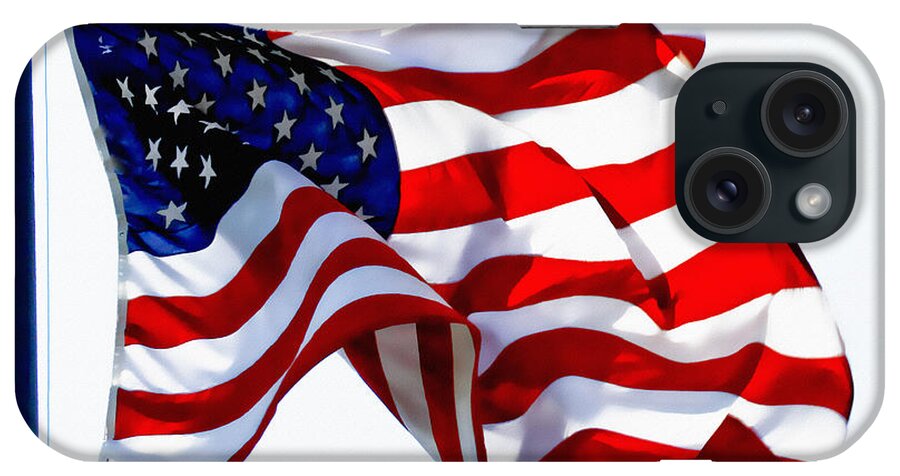 Flag iPhone Case featuring the photograph America The Beautiful Usa by Carol F Austin