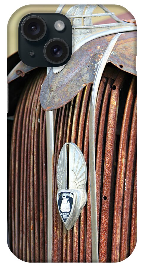 Old Plymouth Car Grill iPhone Case featuring the photograph Old Plymouth Grill by Lynn Jordan