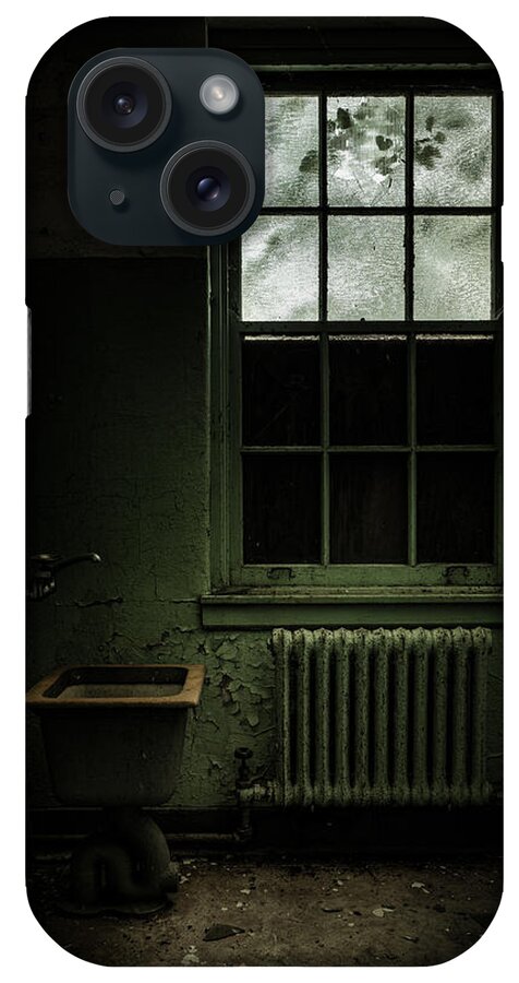 Abandoned Asylum iPhone Case featuring the photograph Old room - Abandoned Asylum - The presence outside by Gary Heller