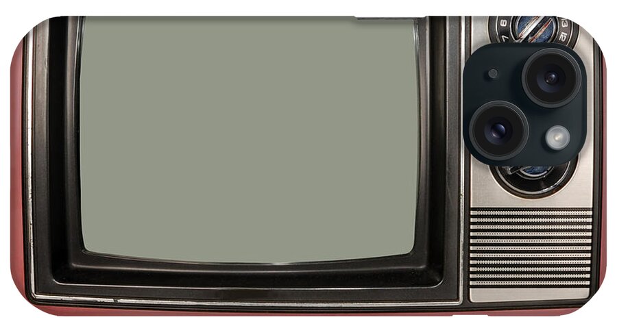Pink iPhone Case featuring the photograph Vintage TV set by Les Palenik