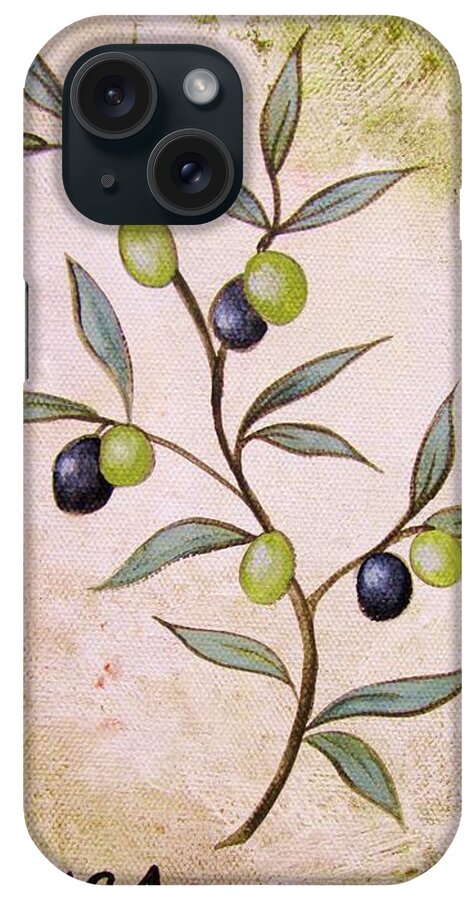 Still Life iPhone Case featuring the painting Olives Painting by Chris Hobel