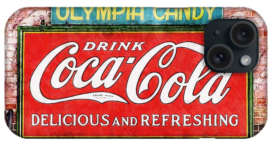 Coca Cola iPhone Case featuring the painting Olympia Candy by Sandy MacGowan