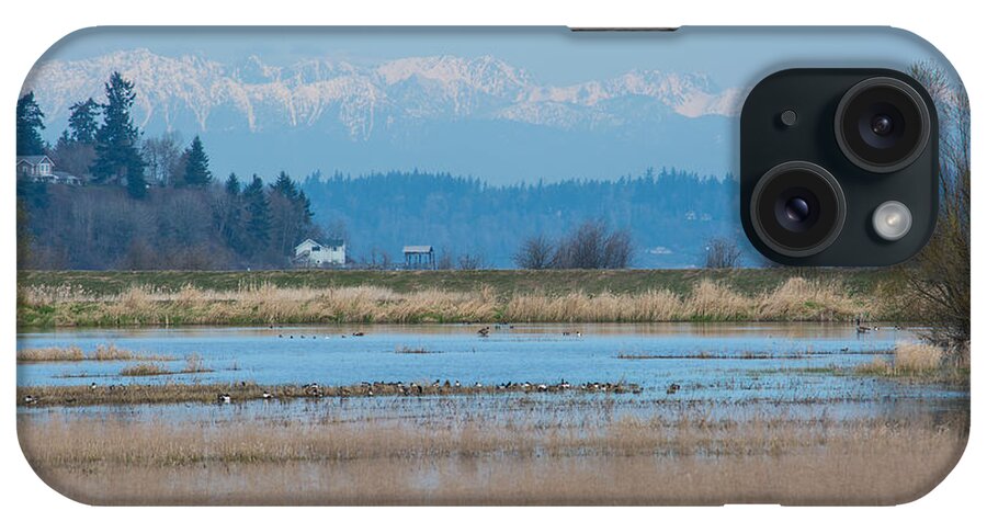 Nisqually National Wildlife Refuge iPhone Case featuring the photograph Olympic View by Tikvah's Hope