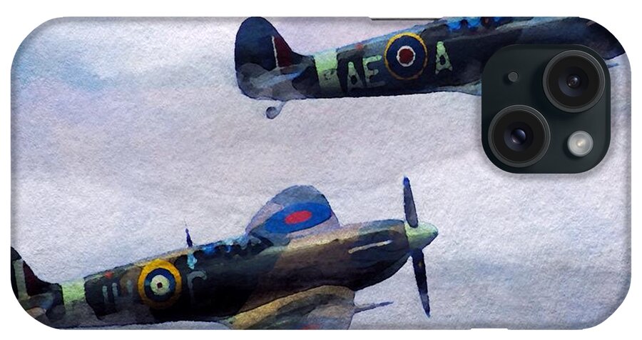 Spitfire iPhone Case featuring the painting On Patrol by Mark Taylor