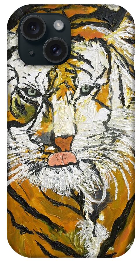 Tongue iPhone Case featuring the painting On The Prowl by Randolph Gatling