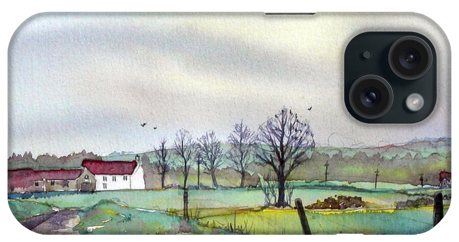 Glenn Marshall Artist iPhone Case featuring the painting On the Road to Grassmoor by Glenn Marshall