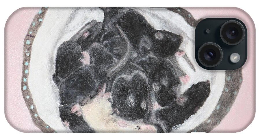 Rat iPhone Case featuring the painting One Bad Apple by Dawn Boswell Burke