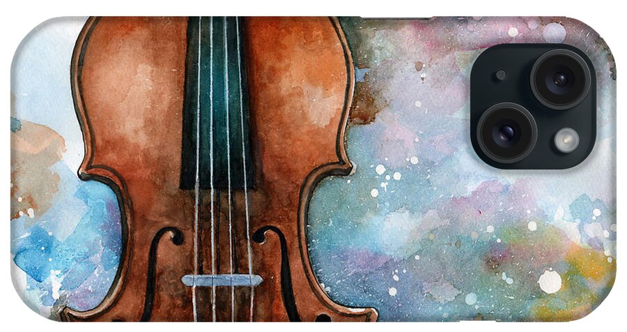 Violin iPhone Case featuring the painting One Voice in the Cosmic Fugue by Sean Parnell