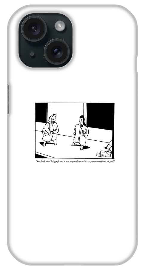 One Woman Speaks To Another In The Street iPhone Case