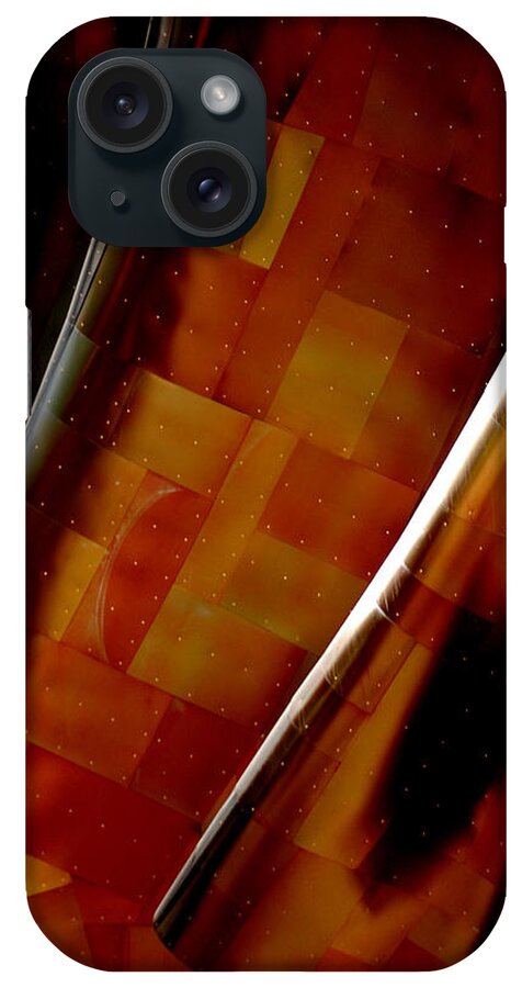 Sun Reflection Copper Shingles Siding Yellows Golds Oranges Experience Music Project Seattle Wa iPhone Case featuring the photograph Orange Copper by Holly Blunkall