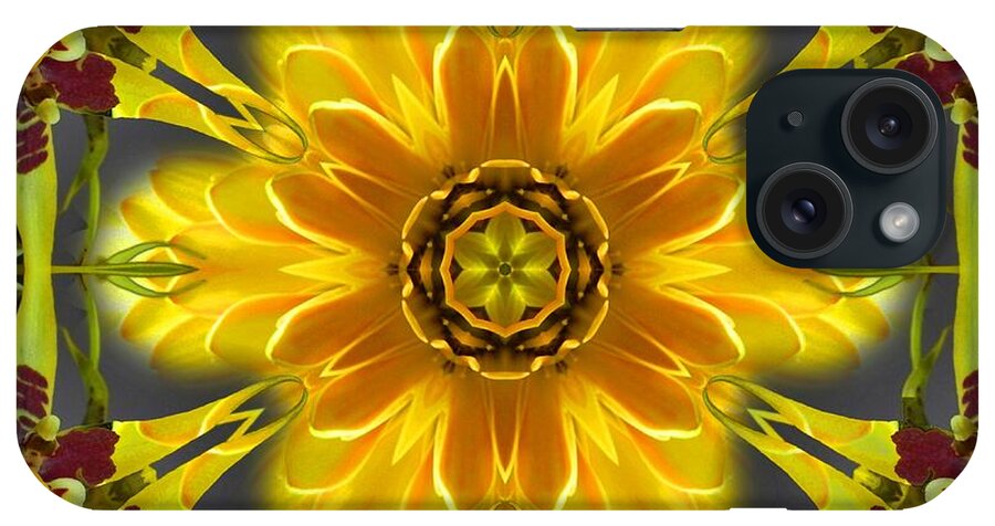 Mandalas iPhone Case featuring the digital art Orchid Flower Star Mandala by Diane Lynn Hix