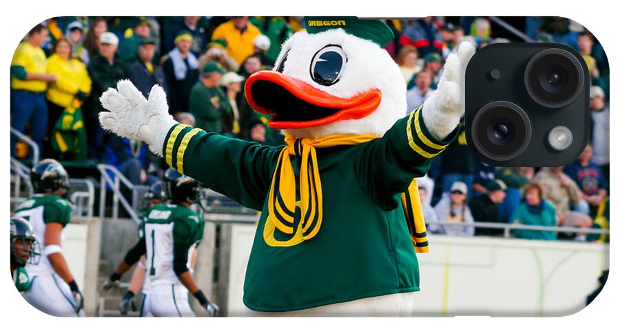 Autzen iPhone Case featuring the photograph Oregon Ducks Mascot Puddles at Autzen Stadium by Joshua Rainey