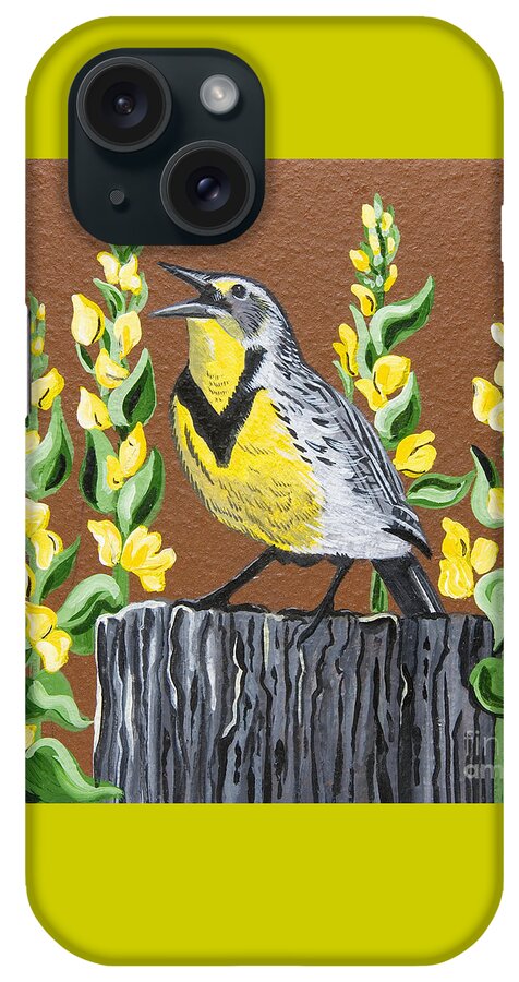 Nature iPhone Case featuring the painting Oregon Meadowlark by Jennifer Lake
