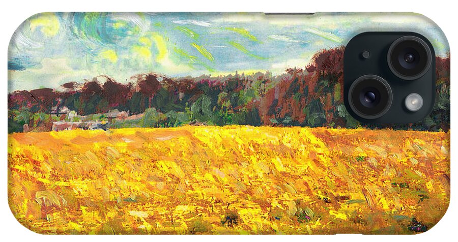 Maryland iPhone Case featuring the painting Original Fine Art Digital Autumn Fields Maryland by G Linsenmayer
