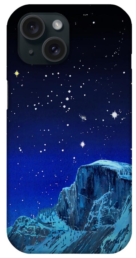 Watercolor iPhone Case featuring the painting Orion Over Halfdome by Douglas Castleman