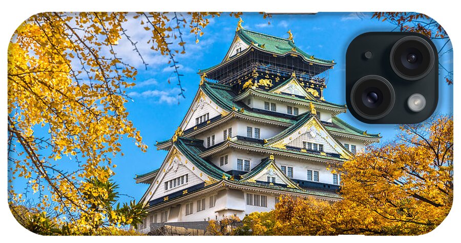 Osaka iPhone Case featuring the photograph Osaka Castle in Osaka - Japan by Luciano Mortula