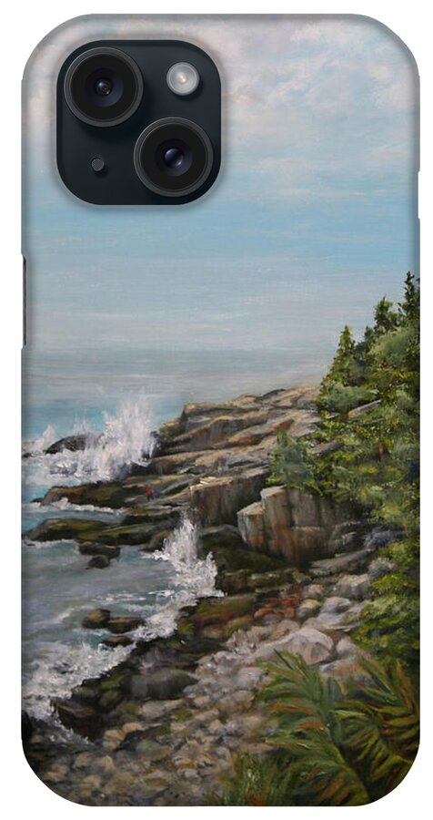 New England iPhone Case featuring the painting Otter Point - New England by Sandra Nardone