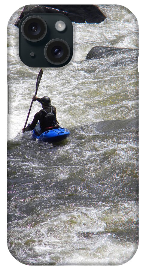 Kayak iPhone Case featuring the photograph Over The Drop by Frank Wilson
