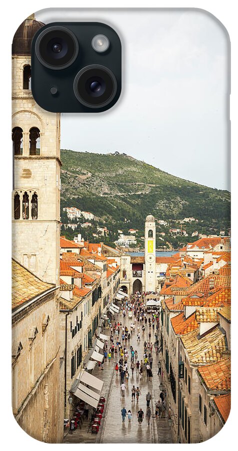 Dalmatia Region iPhone Case featuring the photograph Overhead Of Pedestrians In Old Town by Mat Rick Photography