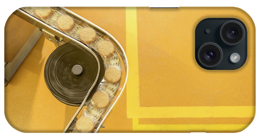 Manufacturing Equipment iPhone Case featuring the photograph Overhead View Of Freshly Made Biscuits by Monty Rakusen