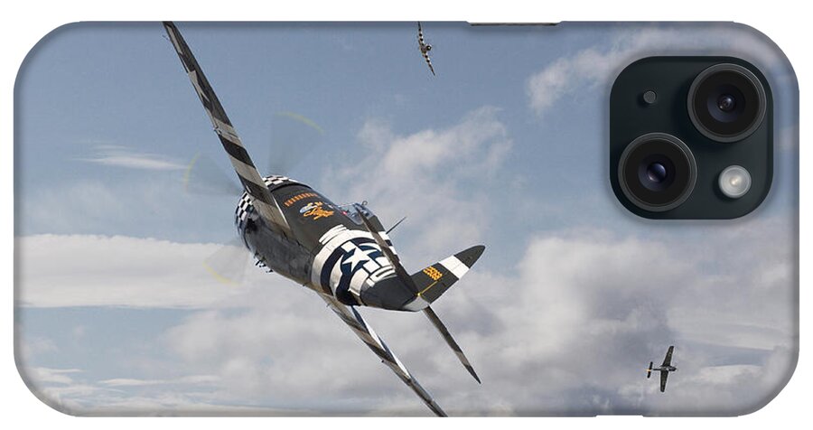 Aircraft iPhone Case featuring the photograph P47- FW190 - Carousel by Pat Speirs