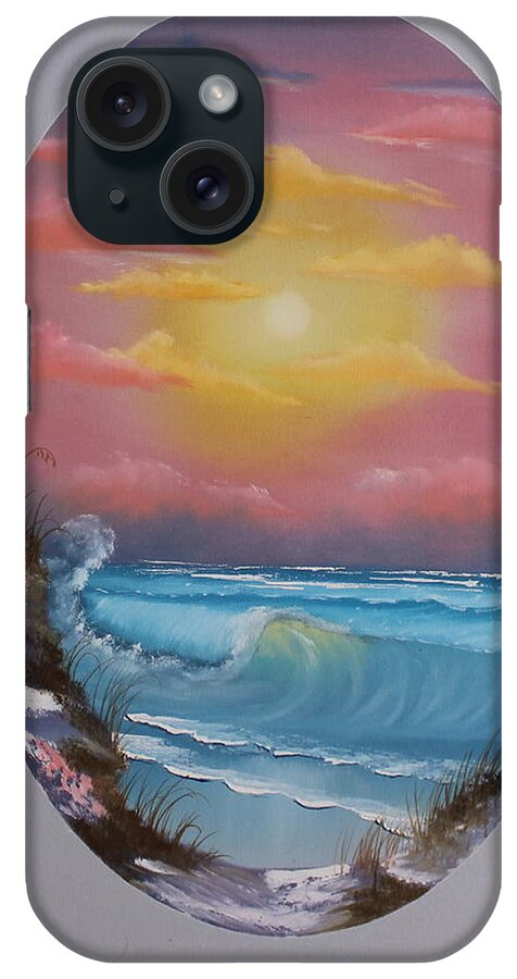 Seascape iPhone Case featuring the painting Pacific Ocean Sunset by Bob Williams