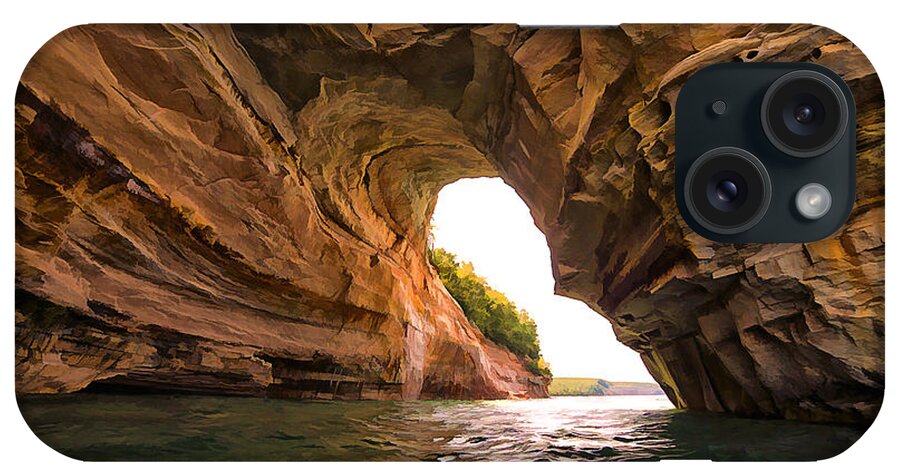 Steve White iPhone Case featuring the photograph Paddling Pictured Rocks by Steve White