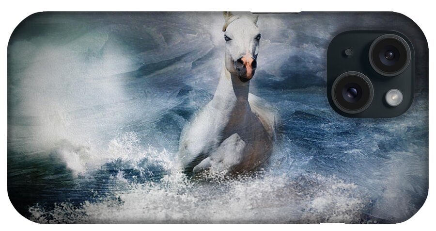 Horse.white.blue iPhone Case featuring the photograph Painted Horse by Jim Hatch