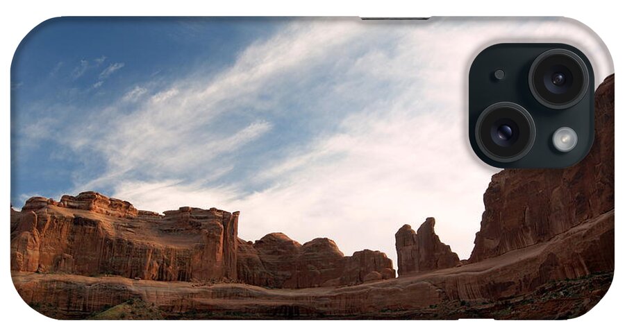 Rock iPhone Case featuring the photograph Painted Sky and Rock by Beth Collins