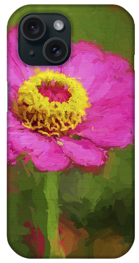 Zinnia iPhone Case featuring the photograph Painted Zinnia by Kathy Clark