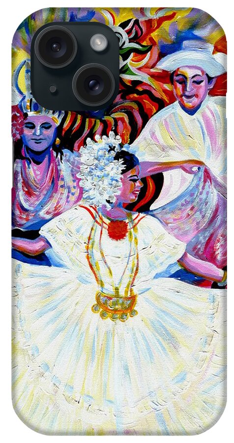 Travel iPhone Case featuring the painting Panama Carnival. Fiesta by Anna Duyunova