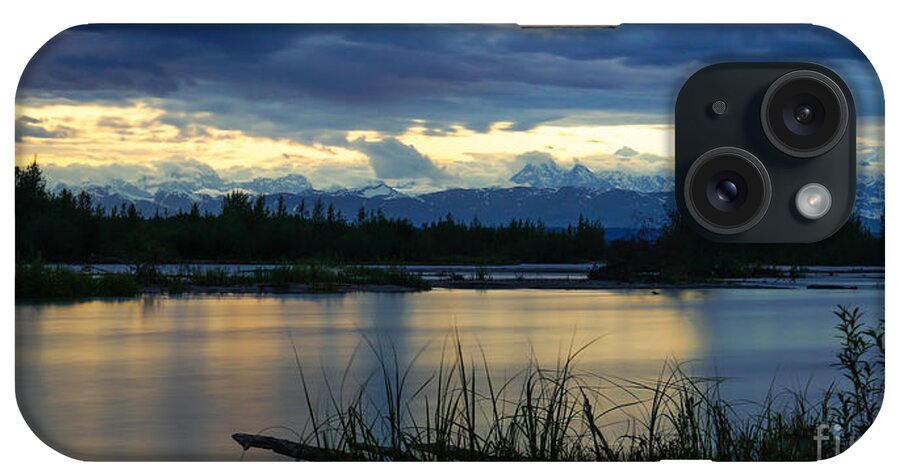 Alaska iPhone Case featuring the photograph Pano Denali Midnight Sunset by Jennifer White