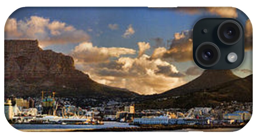 Cape Town iPhone Case featuring the photograph Panorama Cape Town Harbour at Sunset by David Smith