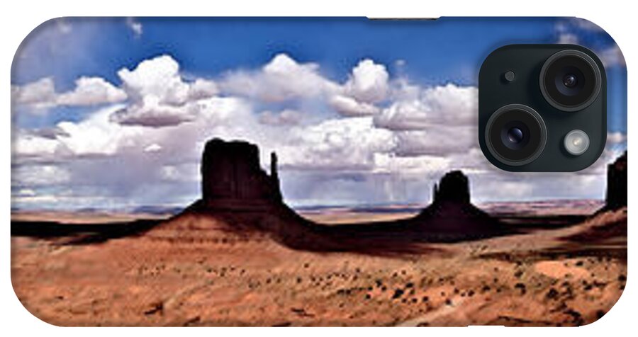 Monument Valley iPhone Case featuring the digital art Panorama - Monument Valley Park by David Blank