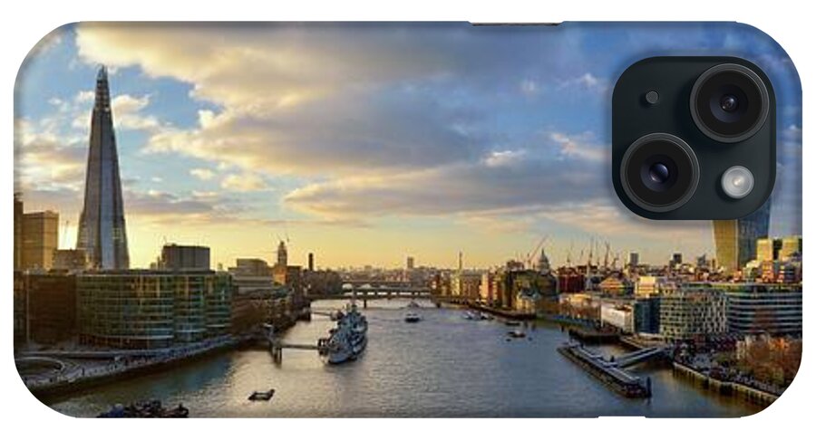 Downtown District iPhone Case featuring the photograph Panorama Of London Skyline At Sunset by Vladimir Zakharov