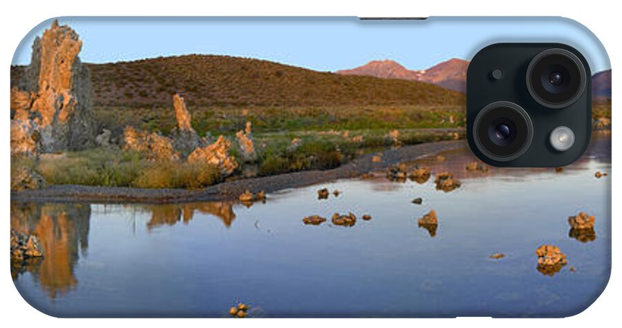 Feb0514 iPhone Case featuring the photograph Panorama Of Tufa Towers Mono Lake by Tim Fitzharris