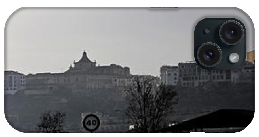Abstract iPhone Case featuring the photograph View of Mahon capital of Minorca island - Panorama to peace in Mahon Skyline by Pedro Cardona Llambias