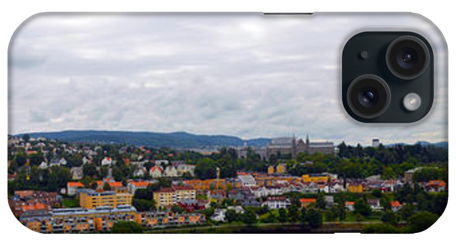 Trondheim iPhone Case featuring the photograph Panorama view of Trondheim Norway by Carol Eliassen