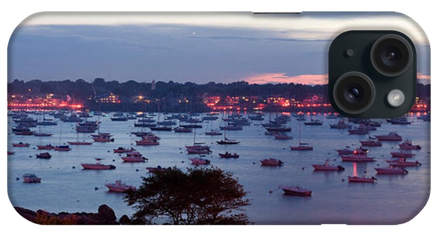 Marblehead Harbor iPhone Case featuring the photograph Panoramic of the Marblehead Illumination by Jeff Folger