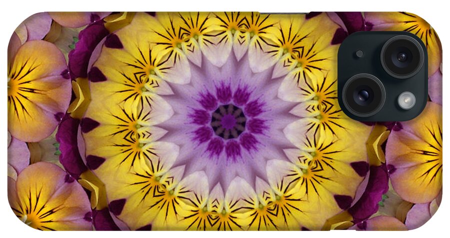 Kaleidoscope iPhone Case featuring the photograph Pansy Party by Barbara R MacPhail