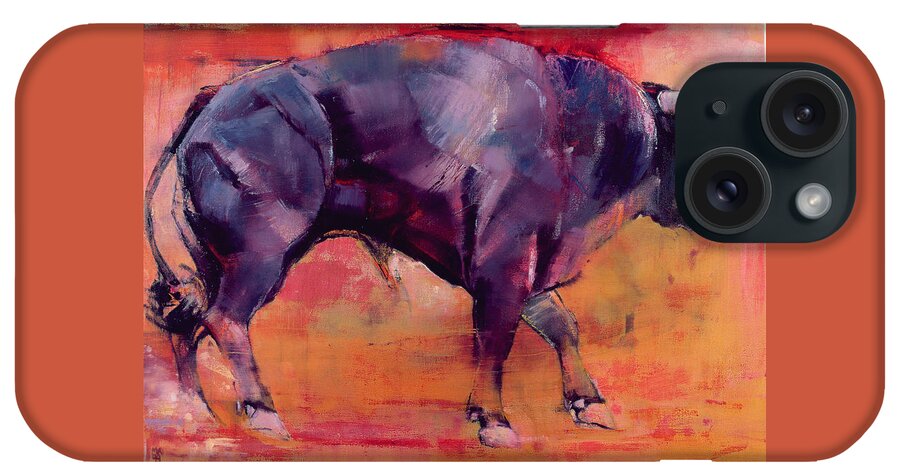 Bull iPhone Case featuring the painting Parado by Mark Adlington