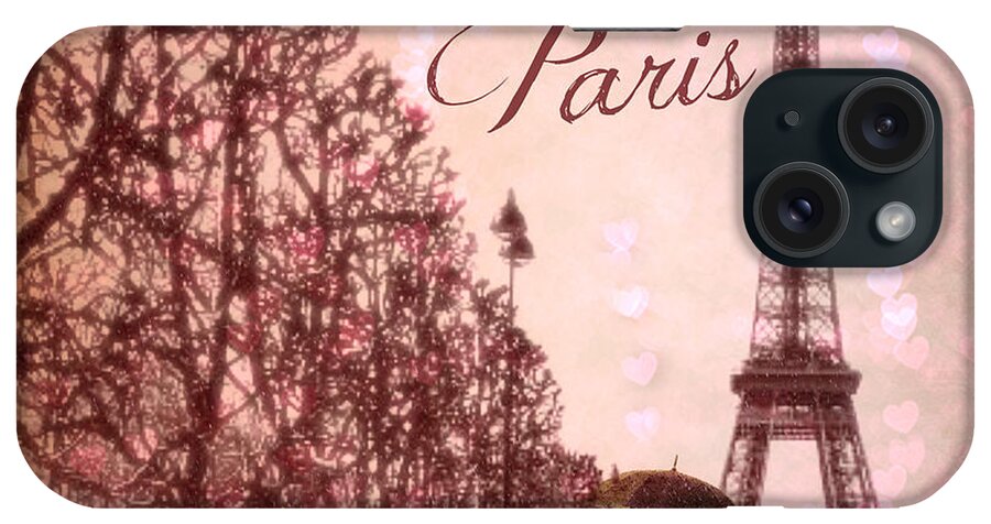 Paris iPhone Case featuring the digital art Paris in Love by Mindy Bench