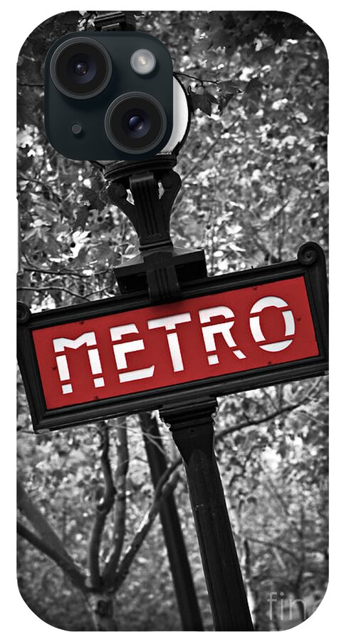 Paris iPhone Case featuring the photograph Paris metro sign by Elena Elisseeva