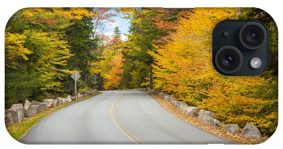 Autumn iPhone Case featuring the photograph Park Loop Road in Autumn Acadia National Park Maine by Ken Brown