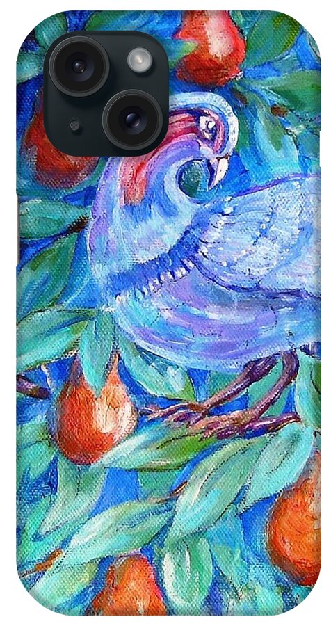 Christmas iPhone Case featuring the painting Partridge in a Pear Tree by Trudi Doyle