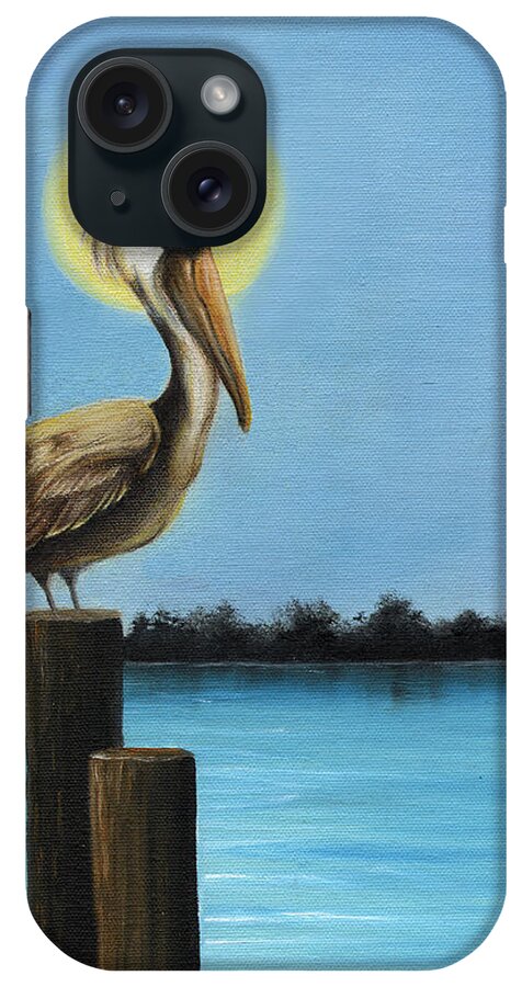 Peilcan iPhone Case featuring the mixed media Patiently Fishing by Sheryl Unwin