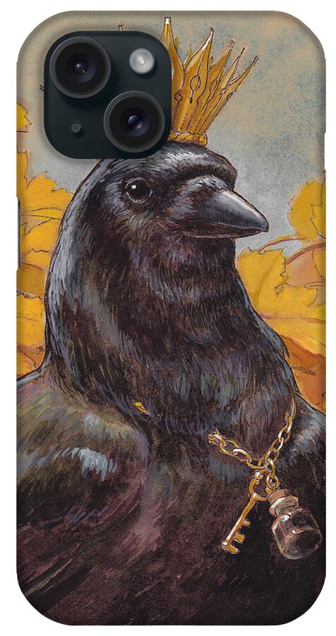 Raven iPhone Case featuring the painting Patron Saint of Storytellers by Tracie Thompson